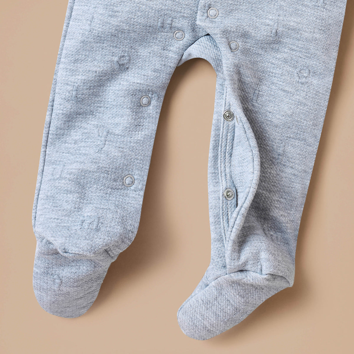 Juniors Jacquard Sleepsuit with Star Applique and Long Sleeves