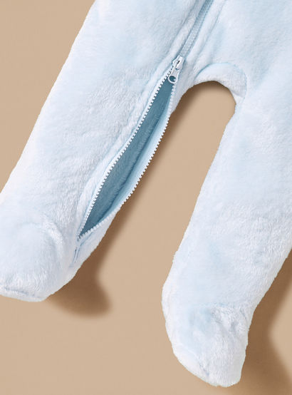 Juniors Ear Applique Closed Feet Hooded Sleepsuit with Zip Closure-baby-boys-clothing-nightwear-sleepsuits-image-4