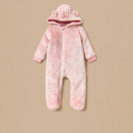 Juniors Ear Applique Closed Feet Hooded Sleepsuit with Zip Closure-undefined-image-1