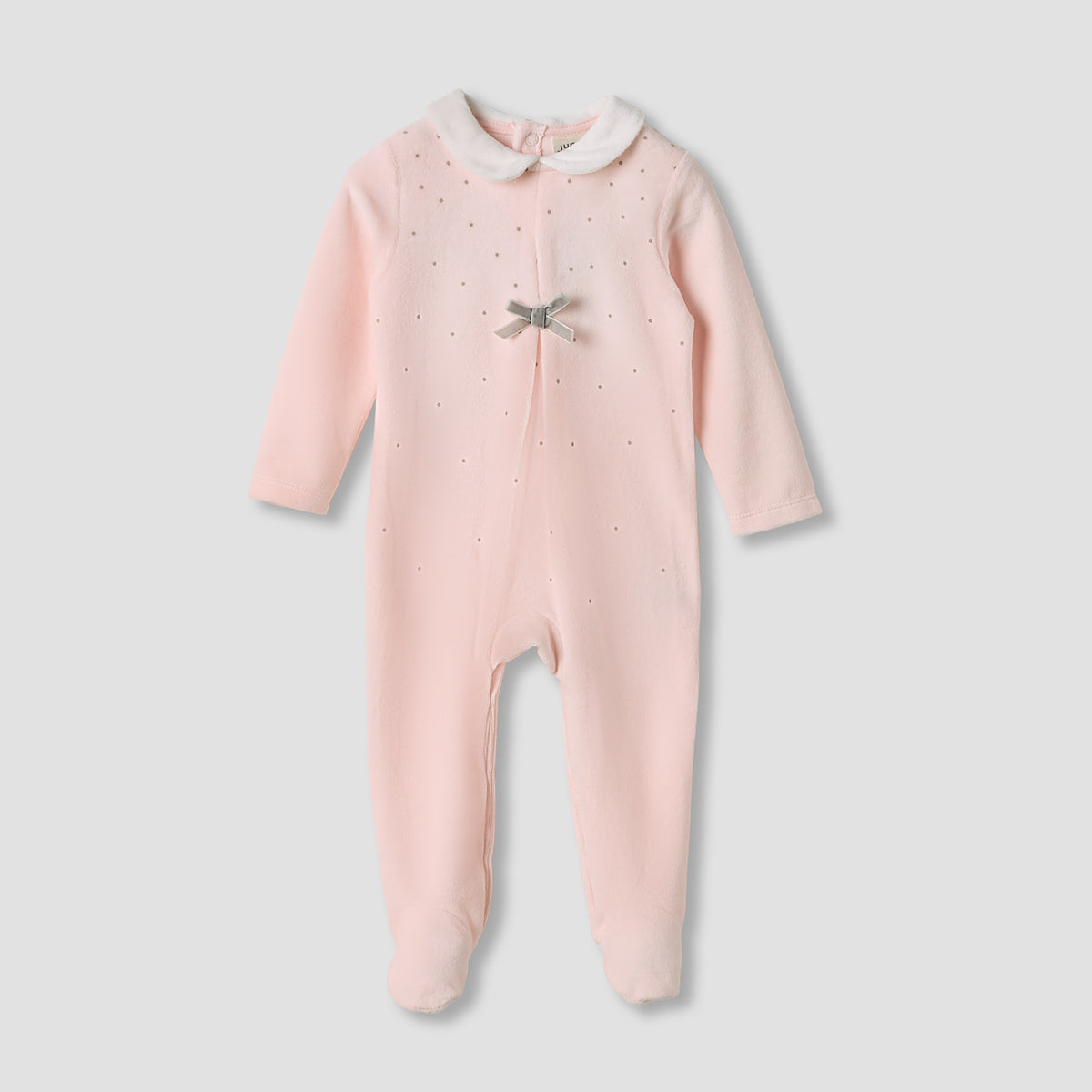 Juniors Textured Velour Footed Sleepsuit with Long Sleeves - Set of 2