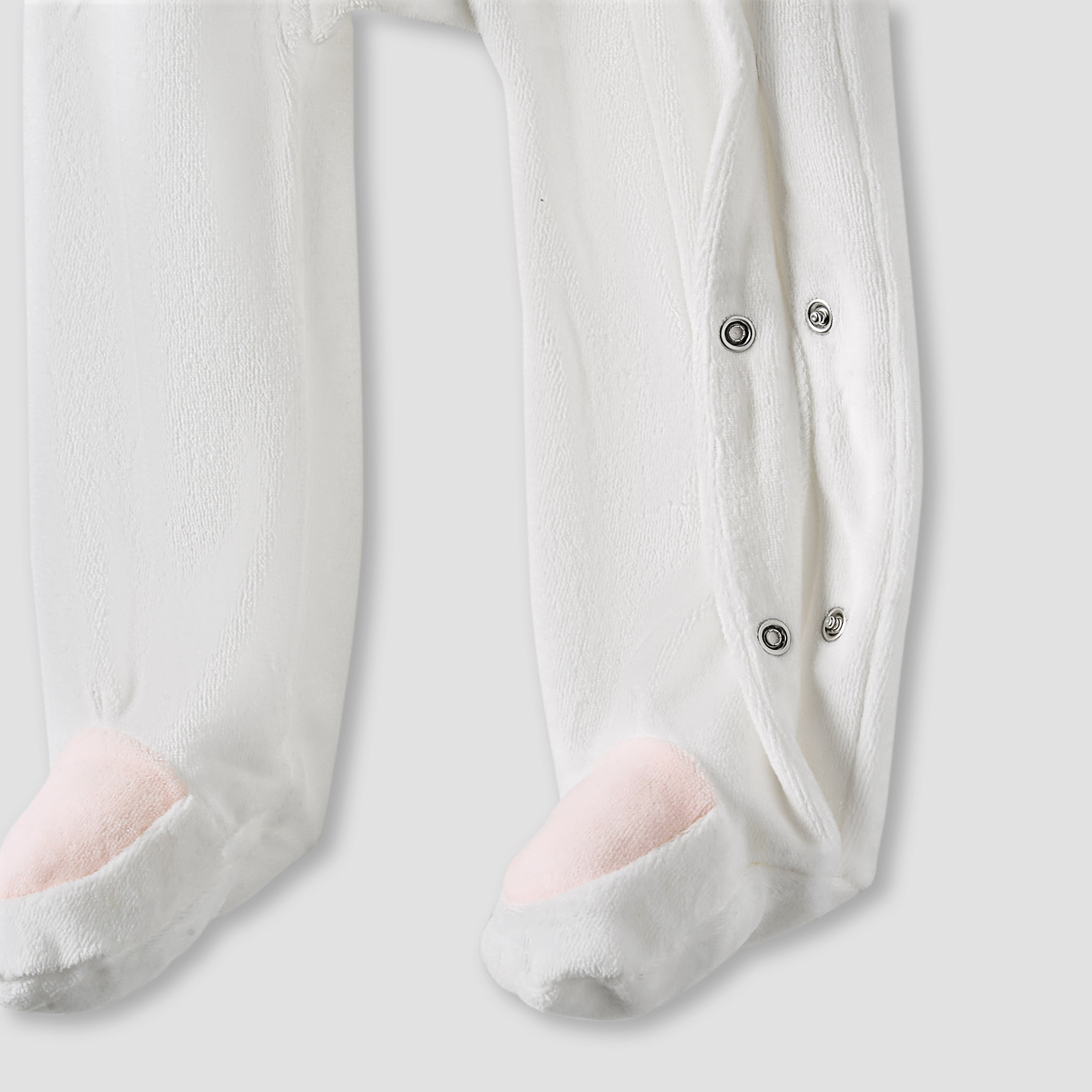Juniors Textured Velour Footed Sleepsuit with Long Sleeves - Set of 2