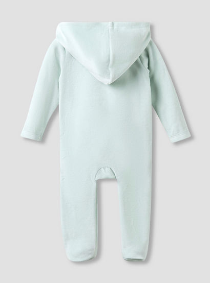 Juniors Hooded Closed Foot Sleepsuit with Sheep Applique - Velour - Long Sleeves-baby-girls-clothing-nightwear-sleepsuits-image-2