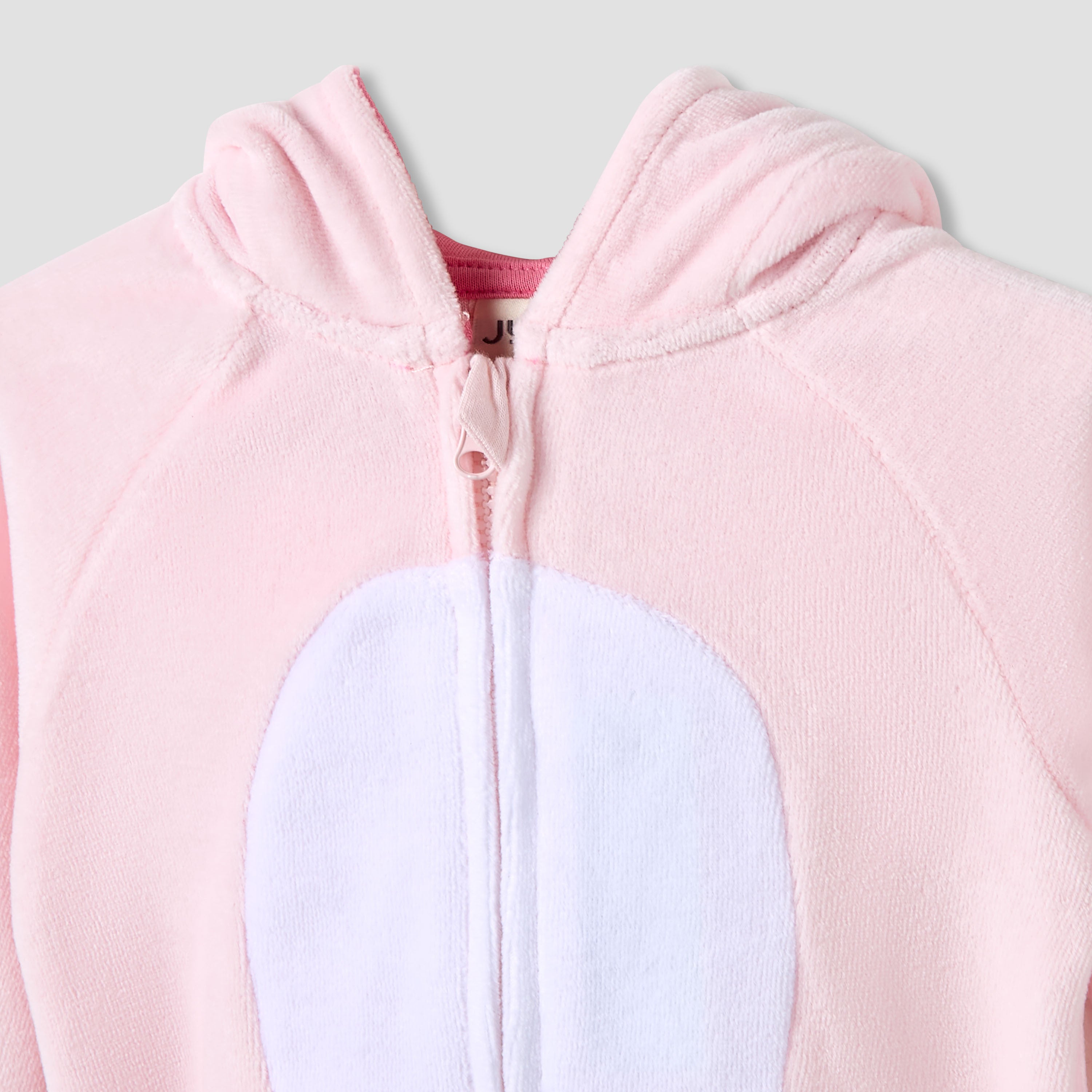Juniors Hooded Neck Sleepsuit with Closed Feet - Velour - Long Sleeves