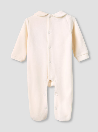 Giggles Collared Sleepsuit with Closed Feet - Velour - Long Sleeves-baby-girls-clothing-nightwear-sleepsuits-image-2
