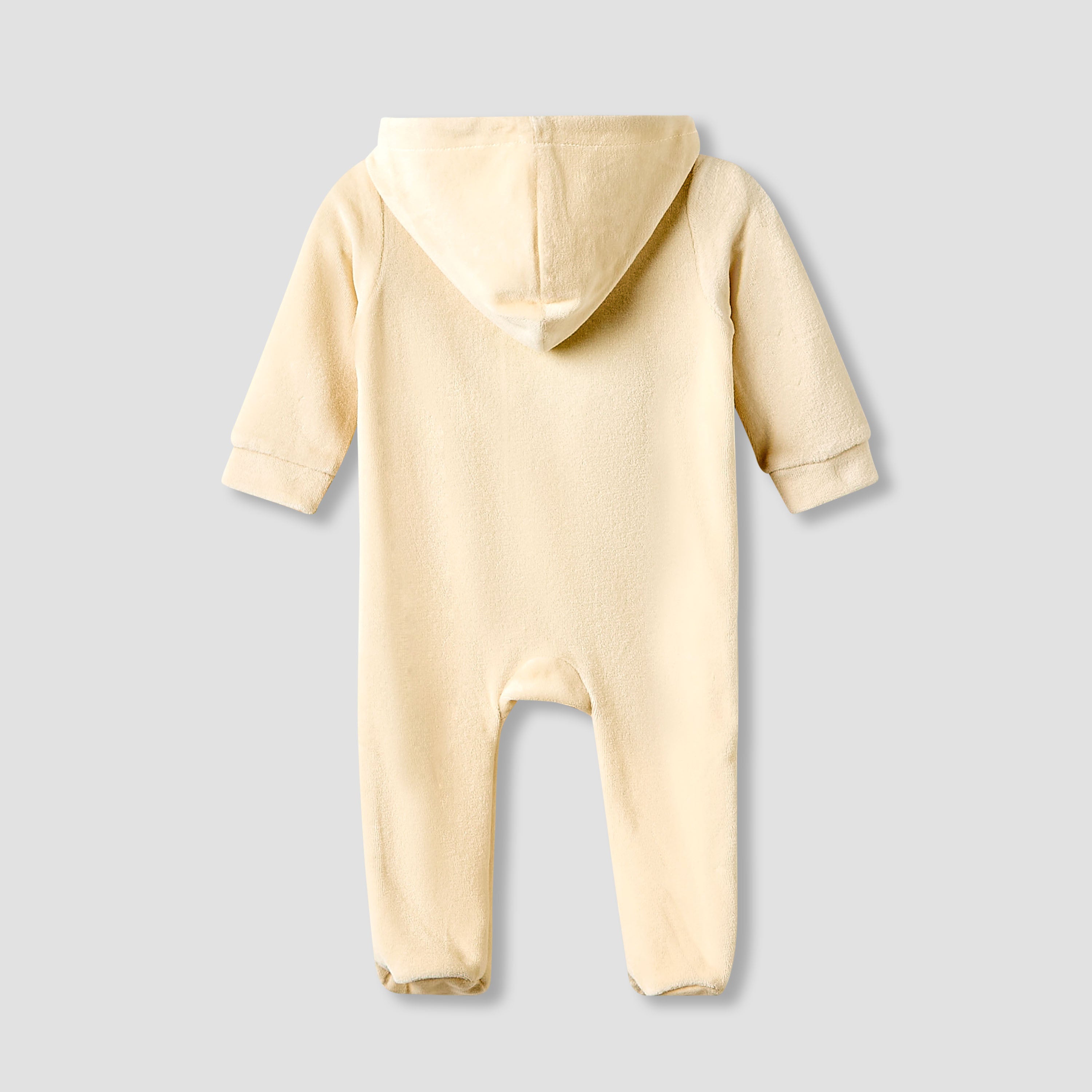Juniors Hooded Sleepsuit with Dinosaur Applique - Long Sleeves