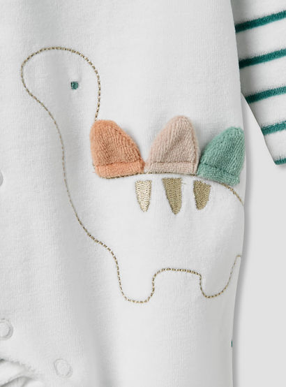Juniors Hooded Neck Sleepsuit with Closed Feet - Velour - Long Sleeves-baby-boys-clothing-nightwear-sleepsuits-image-4