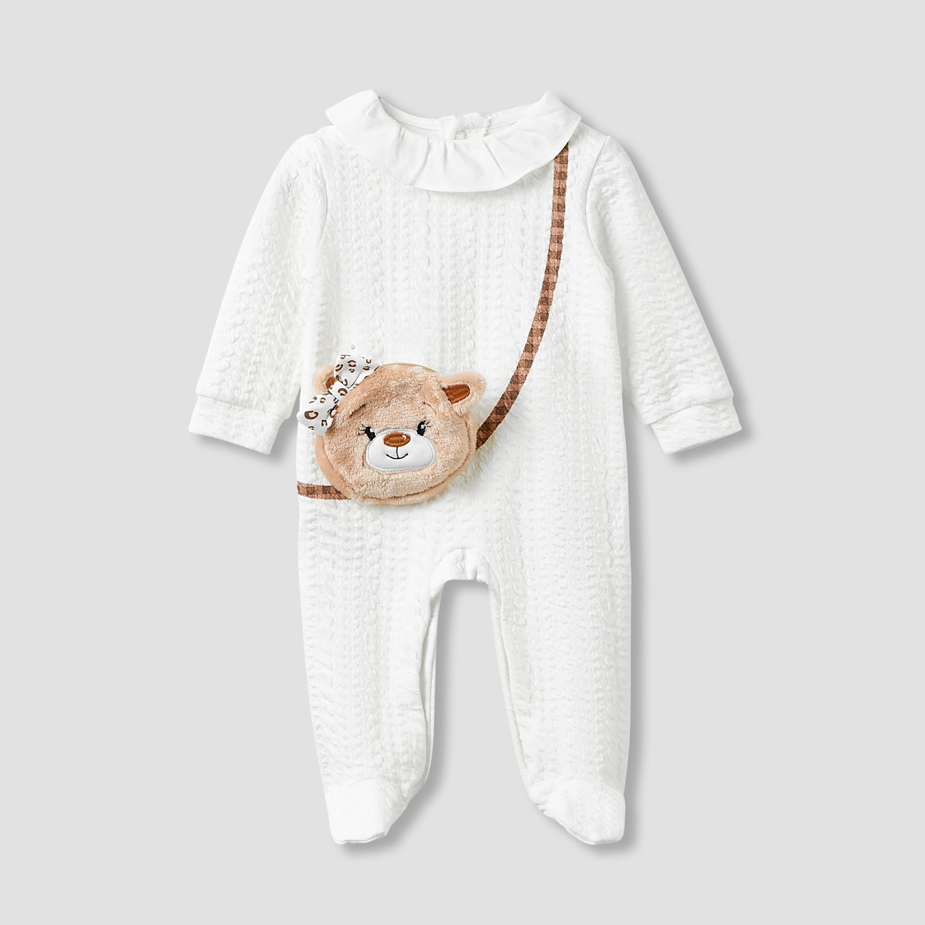 Juniors Collar Neck Sleepsuit with Beanie - Long Sleeves