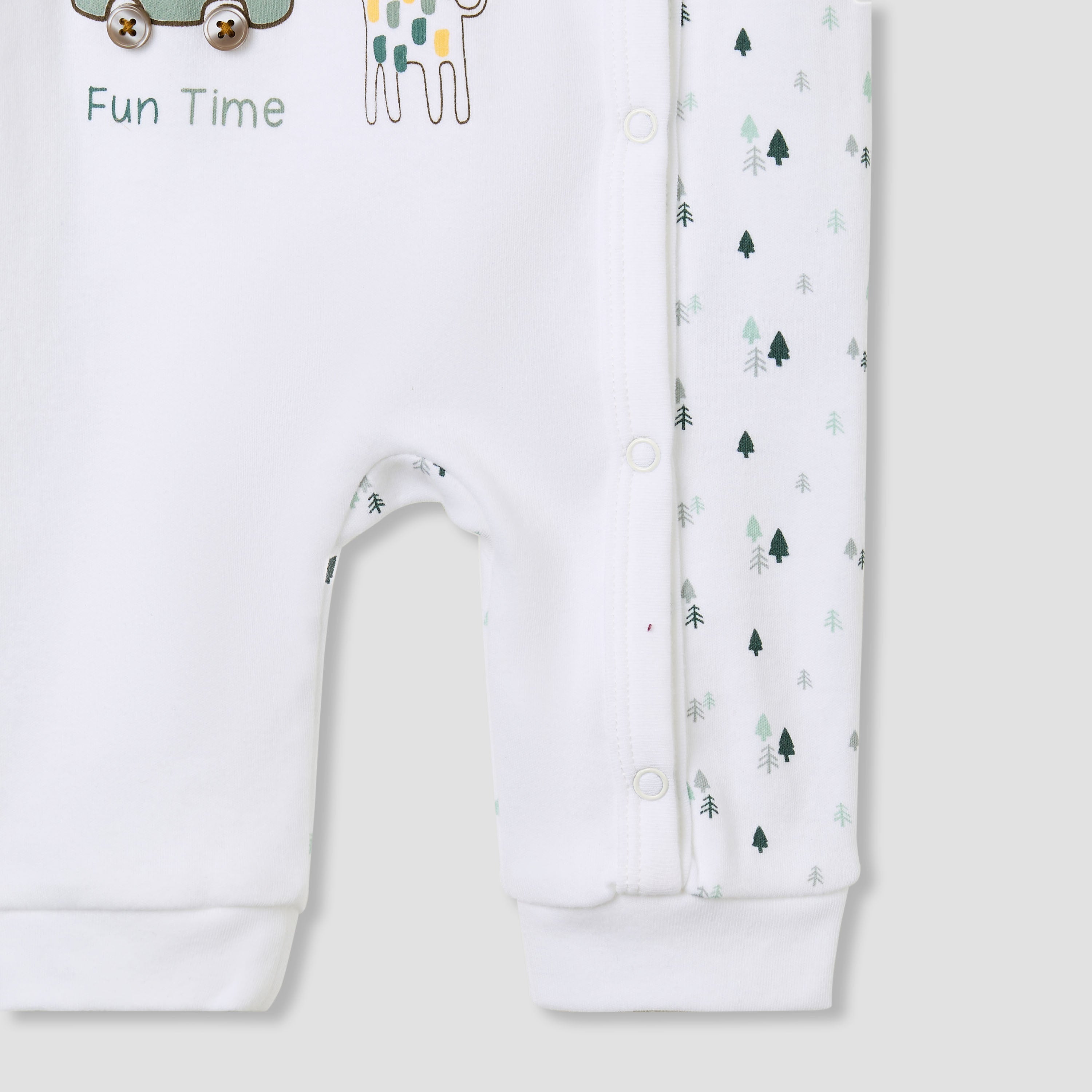 Juniors Crew Neck Sleepsuit with Animal Print - Cotton - Long Sleeves