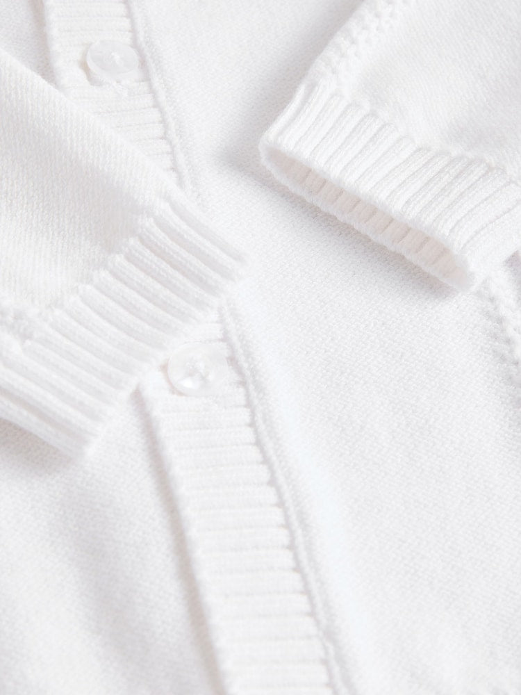 White Cable Knitted Baby Cardigan
