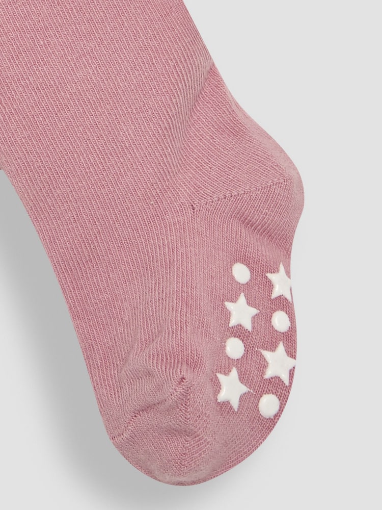 JoJo Maman Bébé Pastel Pink 2-Pack Cotton Rich Tights - Size Up To 6 Months (50 - 68cm)