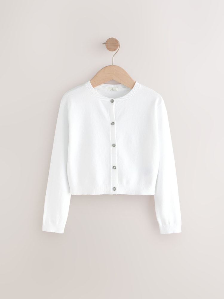 White Button Up Cardigan (3mths-16yrs)