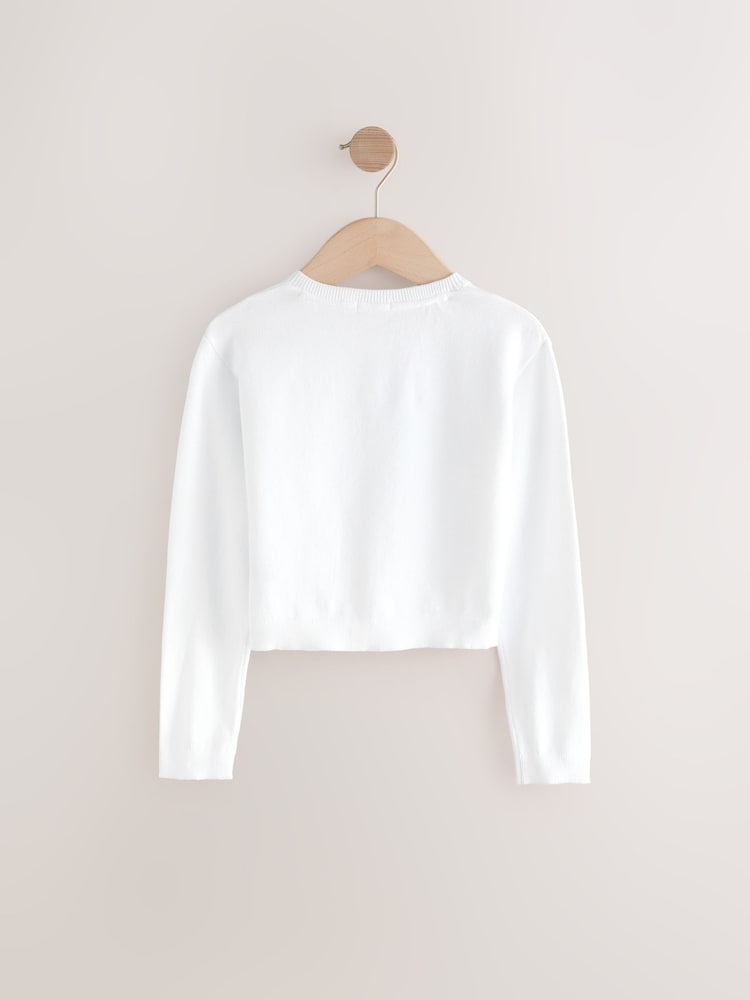 White Button Up Cardigan (3mths-16yrs)
