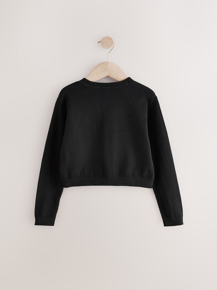 Black Button Up Cardigan (3mths-16yrs)