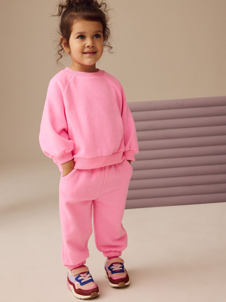 Bright Pink Cuffed Sweat Joggers (3mths-7yrs)