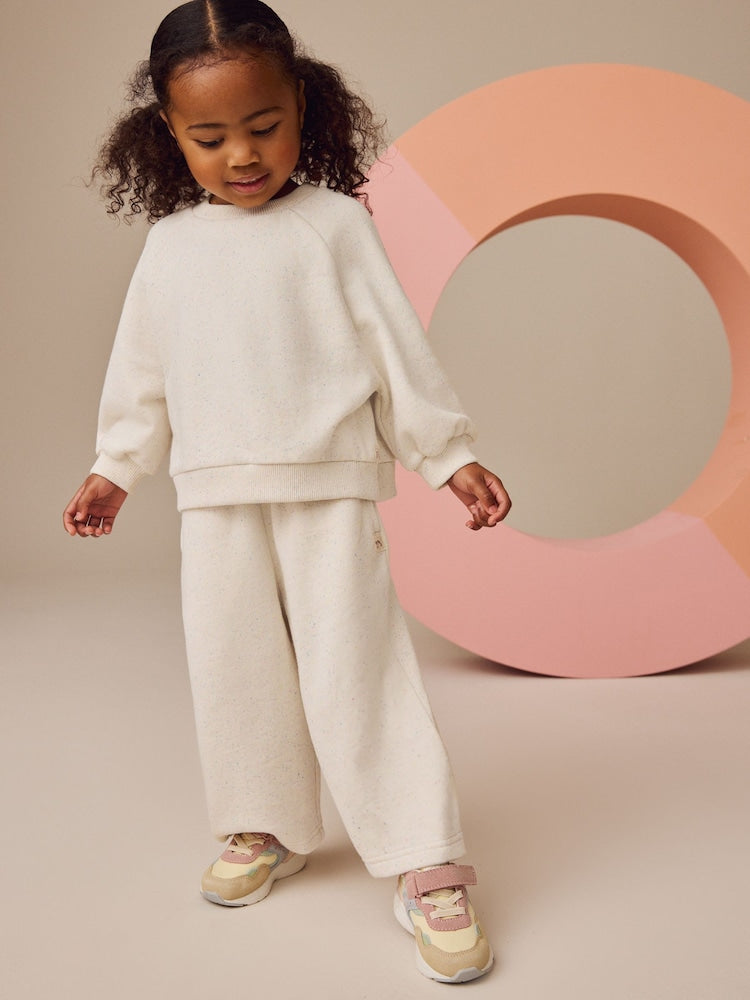 Oatmeal Wide Leg Sweat Joggers (3mths-7yrs)
