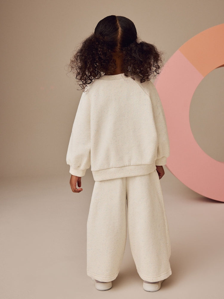 Oatmeal Wide Leg Sweat Joggers (3mths-7yrs)