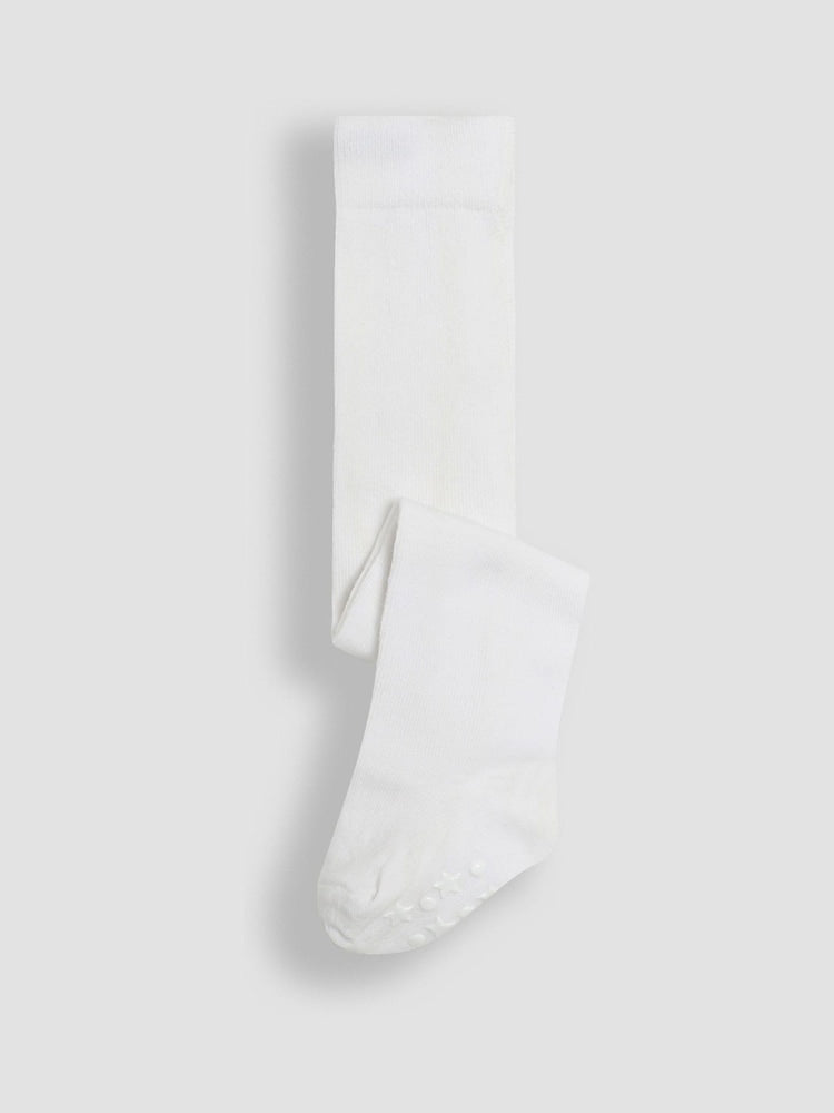 JoJo Maman Bébé Grey Cotton Rich Plain Tights - Size Up To 6 Months (50 - 68cm)