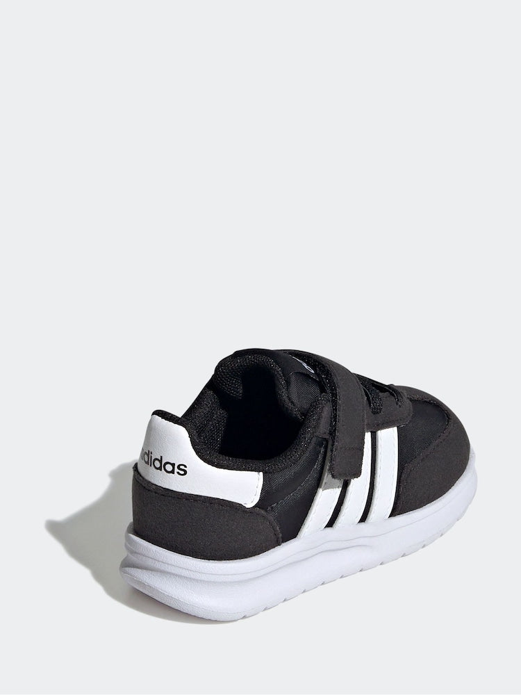 adidas Black/White Run 70s 2.0 Hook and Loop Infant Trainers