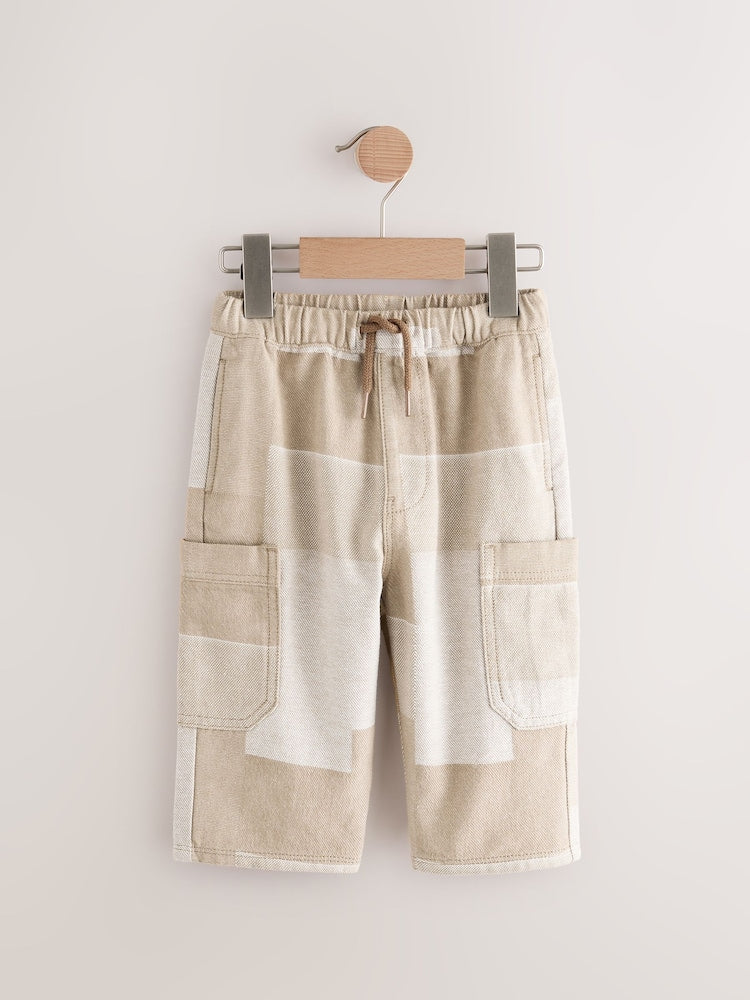Stone Patchwork Side Pocket Wide Trousers (3mths-7yrs)