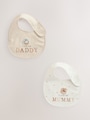 Neutral Character I Love My Mummy/Daddy Baby Bibs 2 Pack - Size One