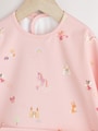 Pink Unicorn Fairies Weaning And Feeding Sleeved Bib - Size 6-12 Months (68-80cm)