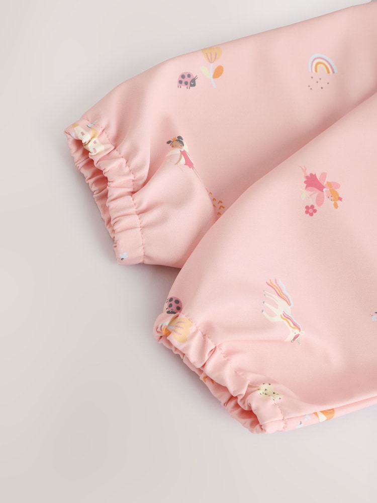 Pink Unicorn Fairies Weaning And Feeding Sleeved Bib