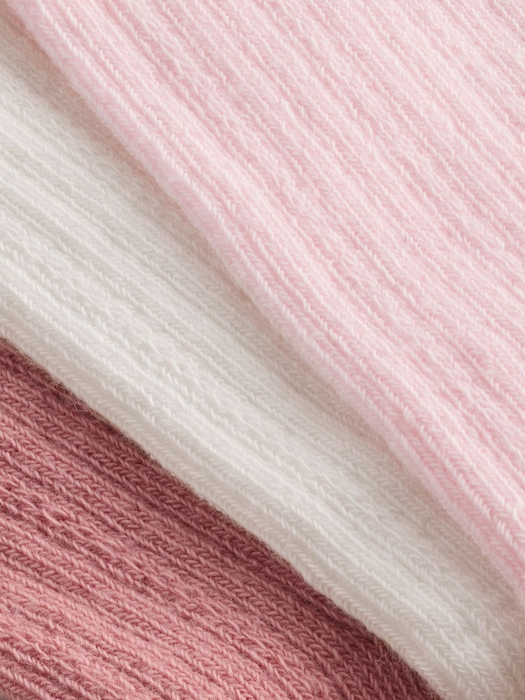 Pink Knee High Bow Baby Sock 3 Pack - Size 50cm (First Size)