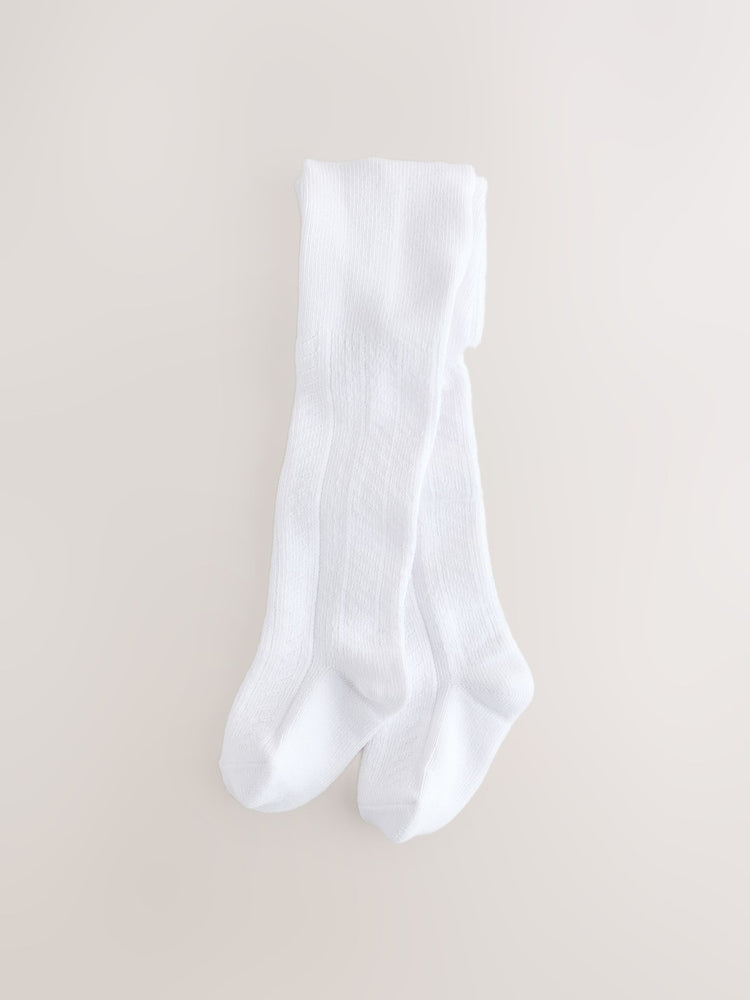 White Pelerine Baby Tights 2 Pack (0mths-2yrs)