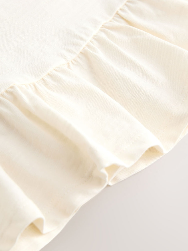 White Short Sleeve Peplum T-Shirt (3mths-7yrs)