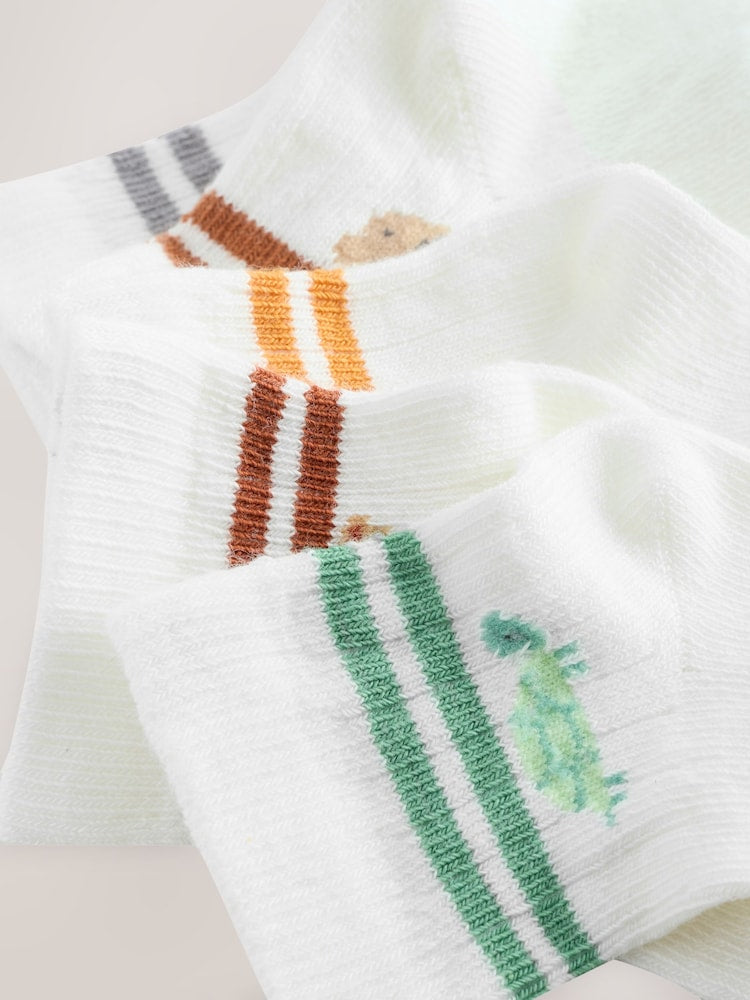 White Stripe Baby Socks 5 Pack
