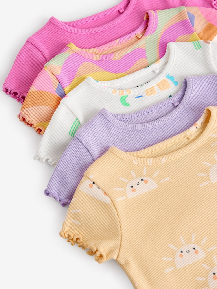 Rainbow Short Sleeve T-Shirts 5 Pack (3mths-7yrs)