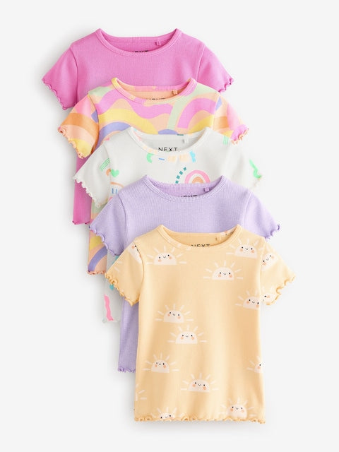 Rainbow Short Sleeve T-Shirts 5 Pack (3mths-7yrs) - Size 3-6 Months (62-68cm)