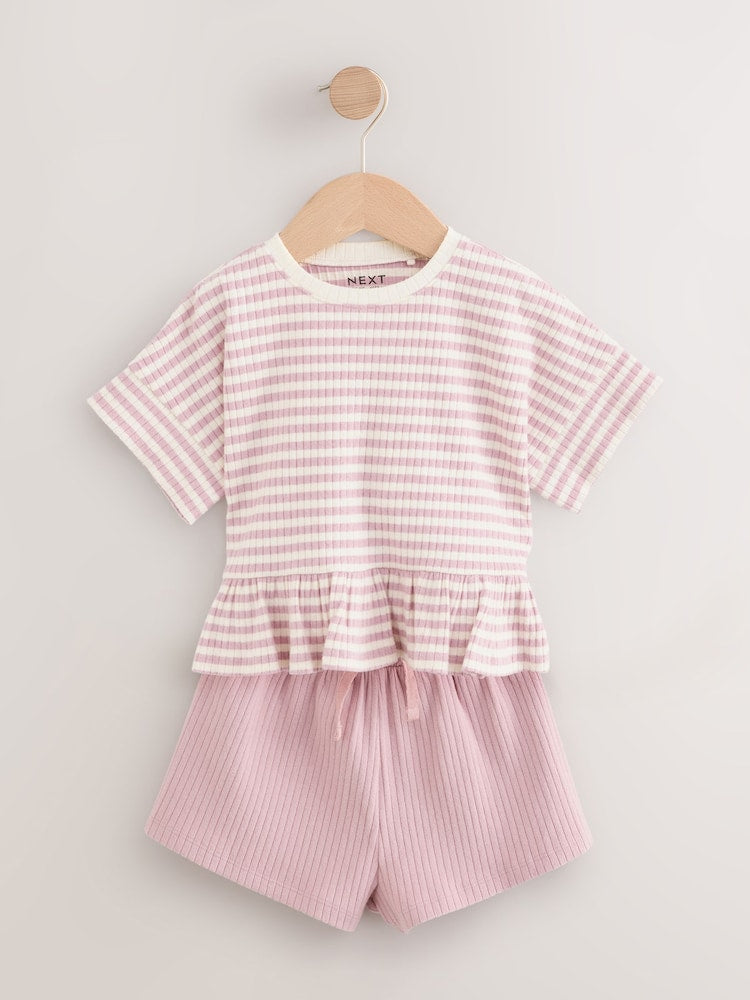 Pink T-Shirt & Short 2 Pack Set (3mths-7yrs)