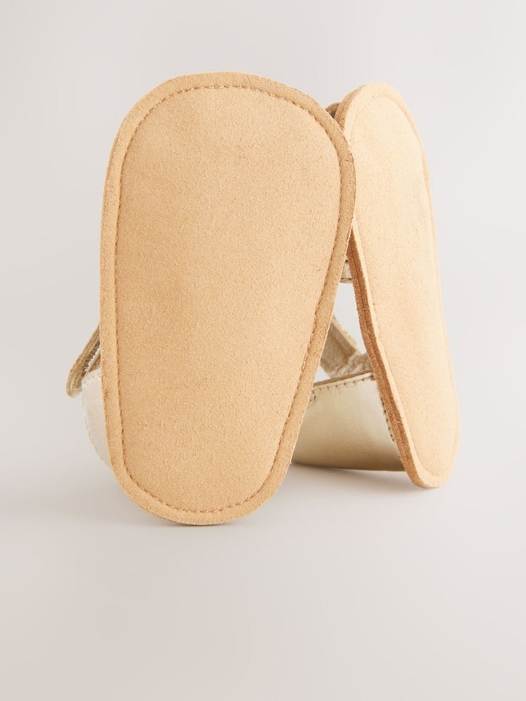 Gold Baby Fisherman Sandals (0-24mths) - Size Up To 3 Months (50 - 62cm)