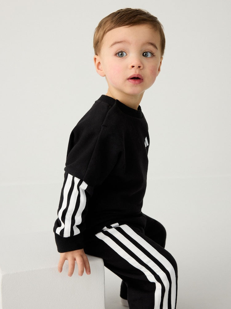 adidas Black Essentials Infant Kids Joggers Set