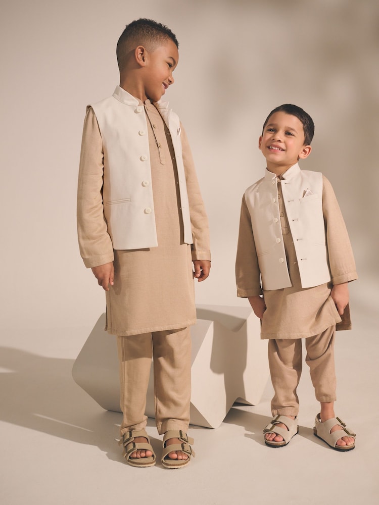 Ecru White Eid Waistcoat (3mths-16yrs)