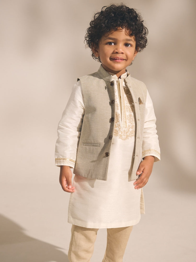 Neutral Eid Waistcoat (3mths-16yrs) - Size 3-6 Months (62-68cm) - Neutral