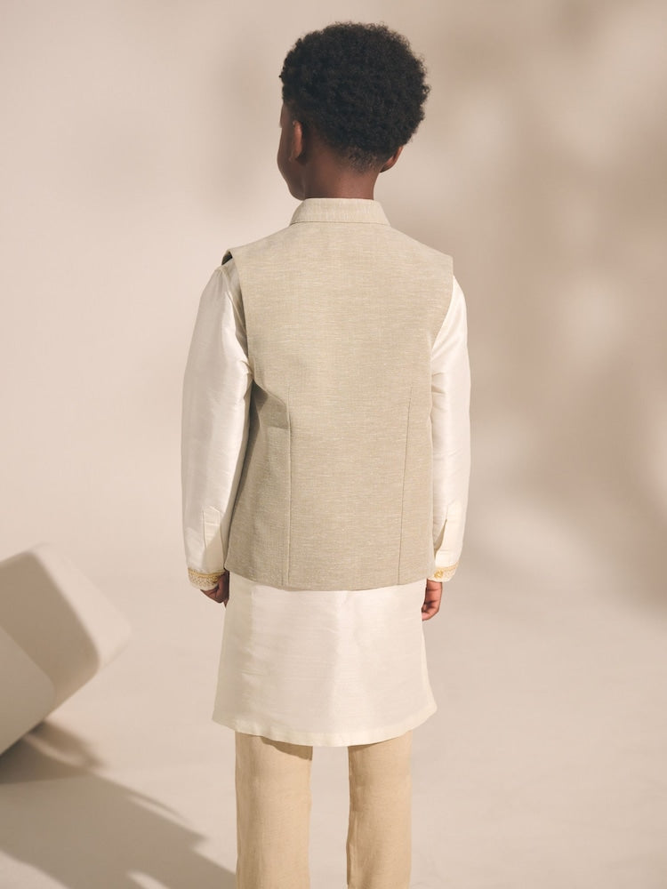 Neutral Eid Waistcoat (3mths-16yrs) - Size 3-6 Months (62-68cm)