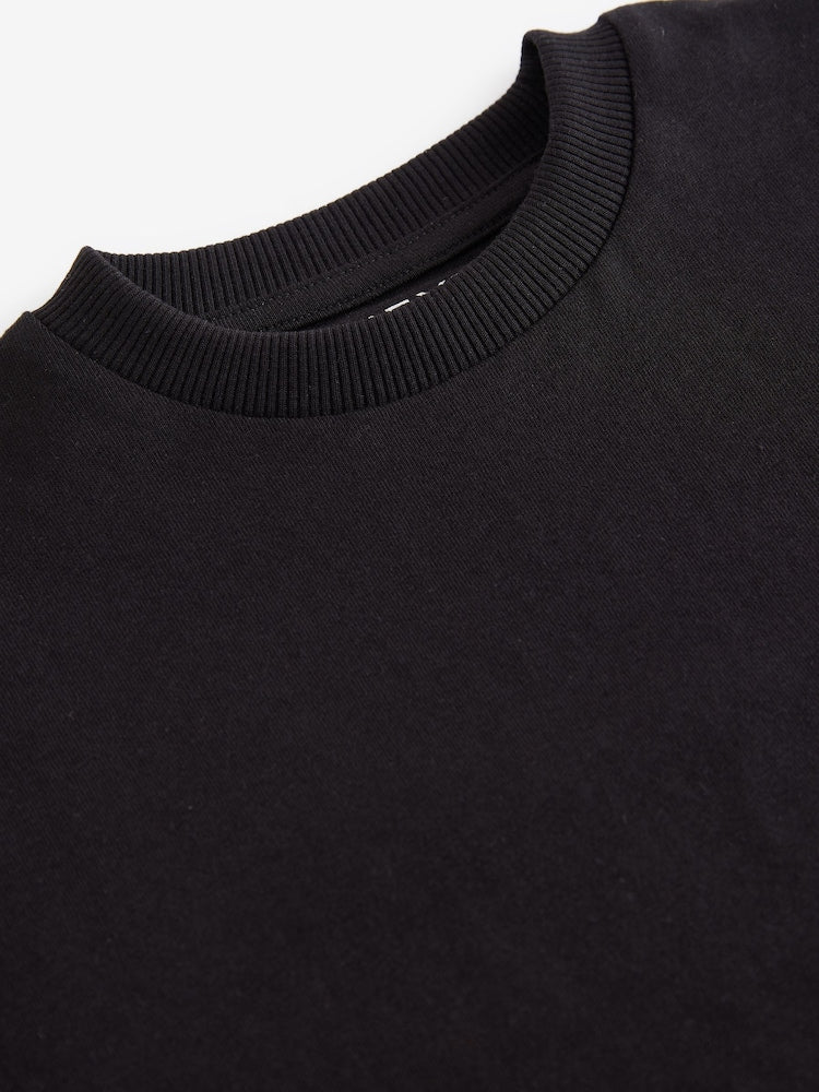 Black Short Sleeve Plain T-Shirt (3mths-7yrs)