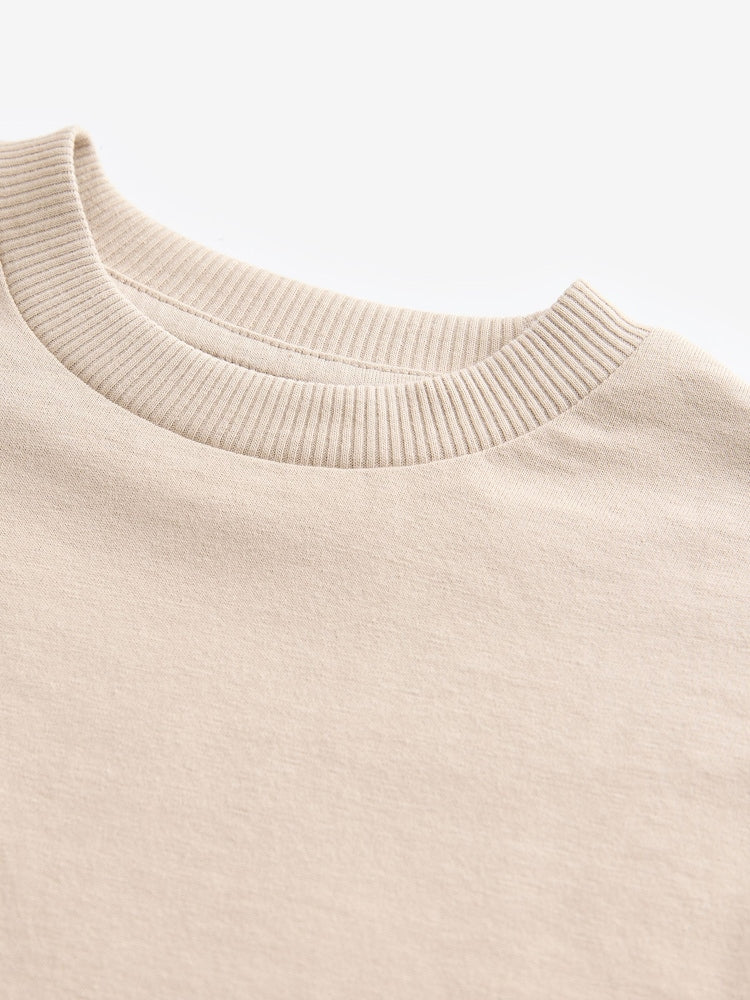 Neutral Short Sleeve Plain T-Shirt (3mths-7yrs)