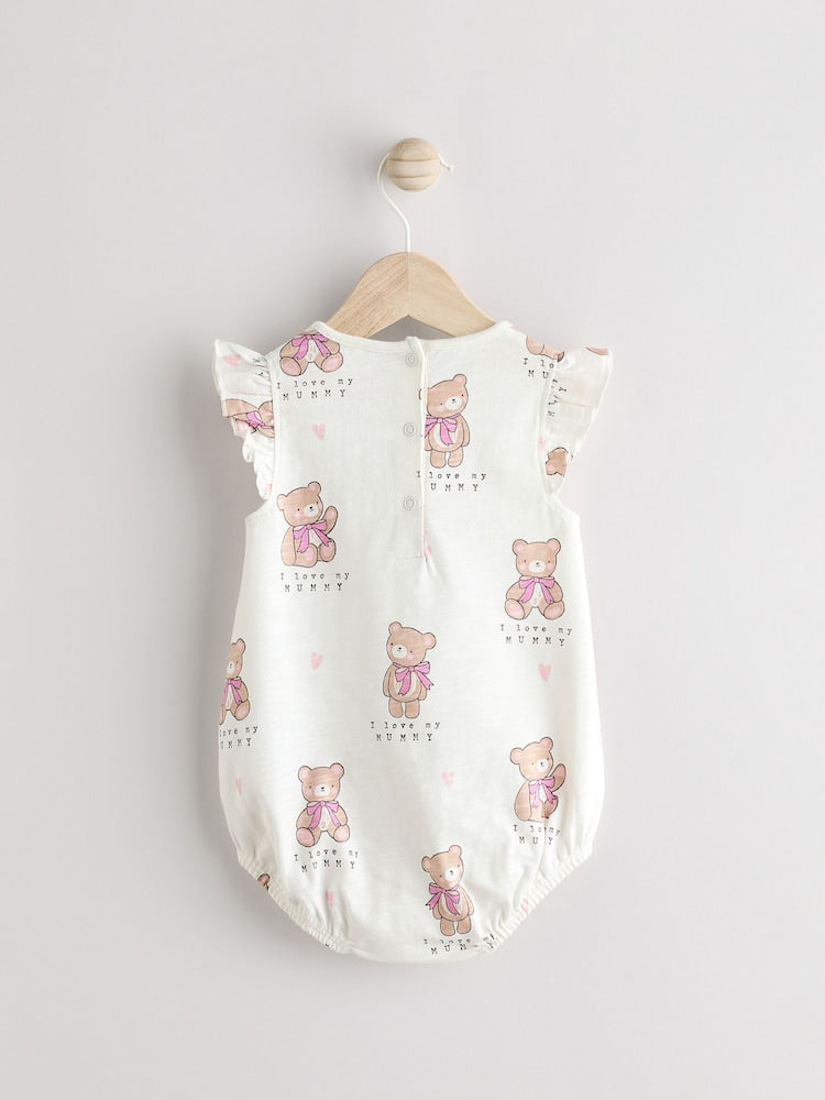 White I Love My Mummy Baby Bloomer Romper
