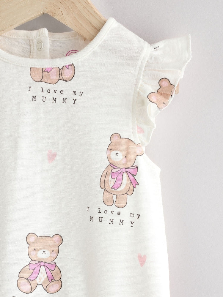 White I Love My Mummy Baby Bloomer Romper