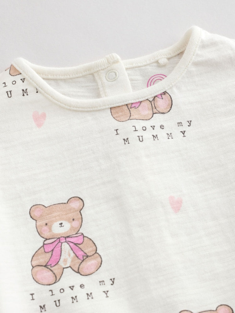 White I Love My Mummy Baby Bloomer Romper