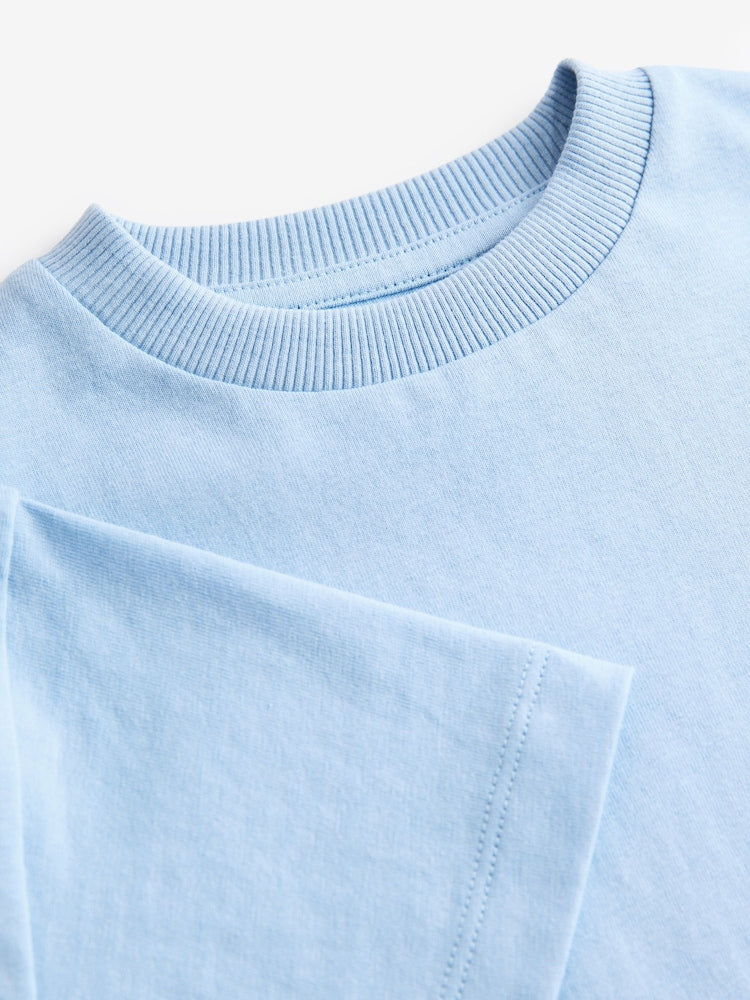 Blue Short Sleeve Plain T-Shirt (3mths-7yrs)