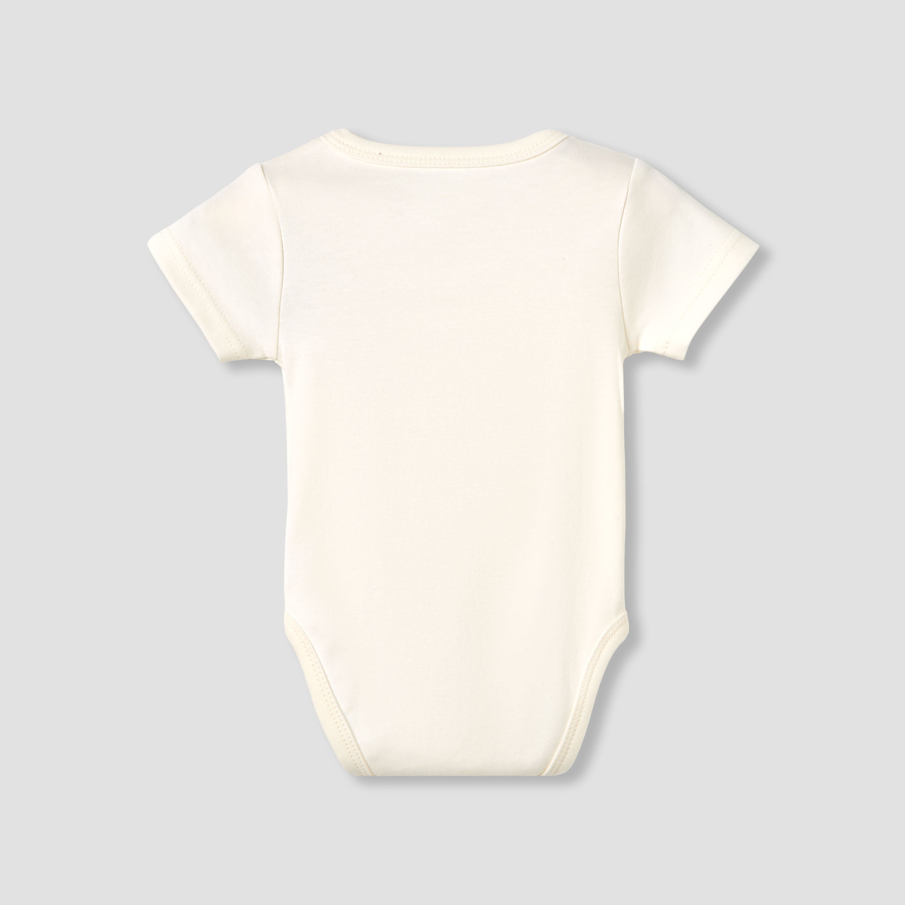 Giggles Cotton V-neck Short Sleeve Bodysuit with Rocking Horse Embroidery