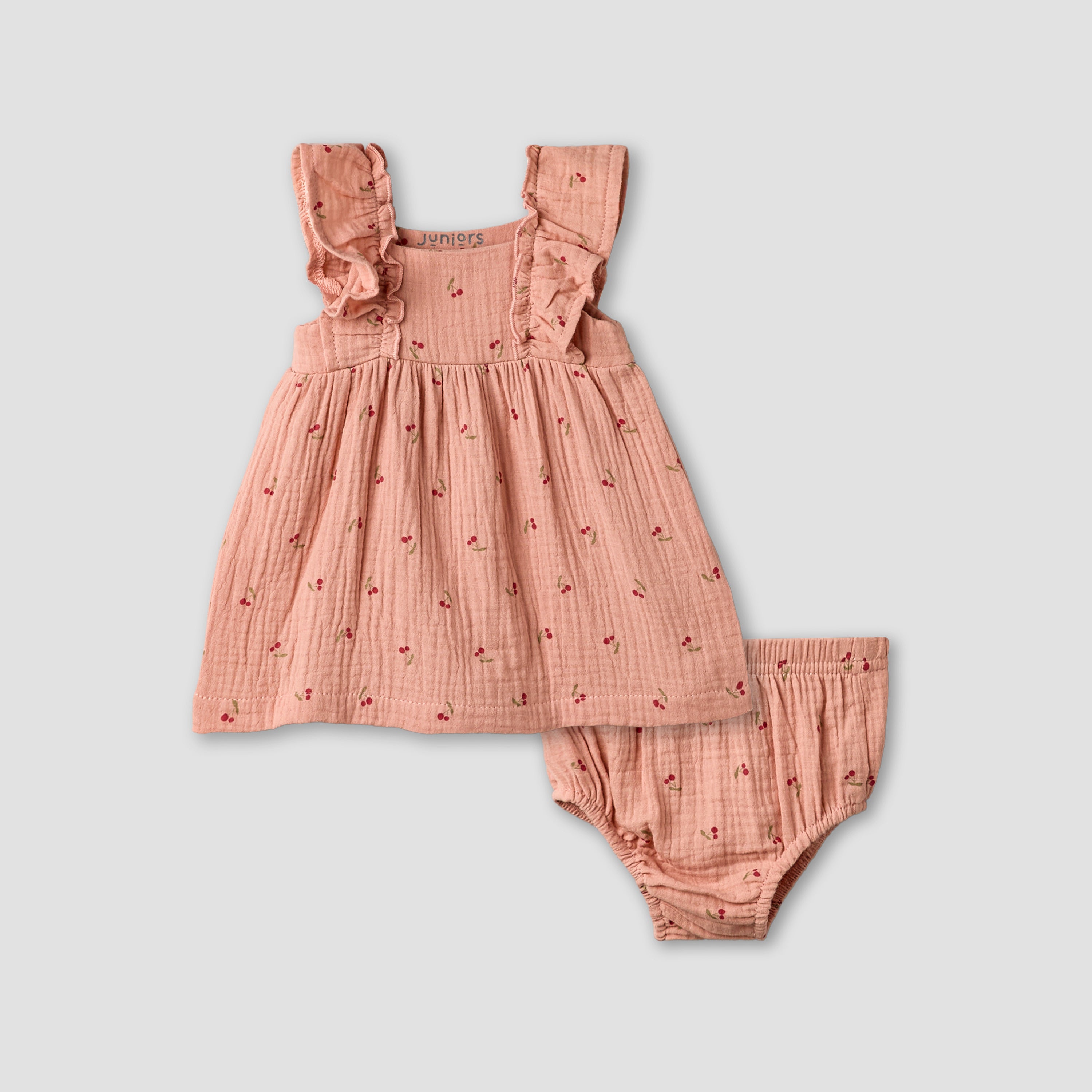 Juniors Square Neck Sleeveless Dress with Bloomers