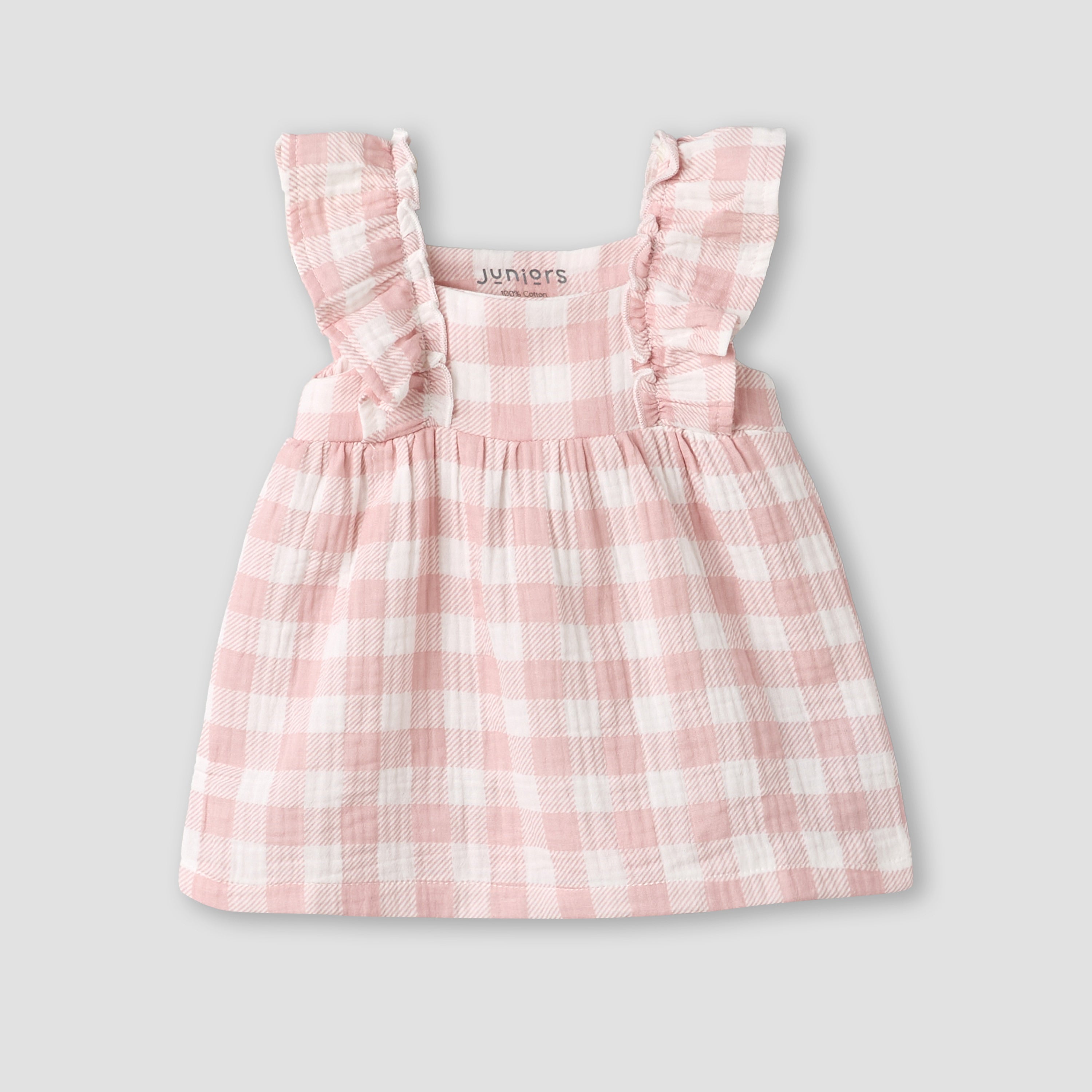 Juniors Square Neck Sleeveless Dress with Bloomers