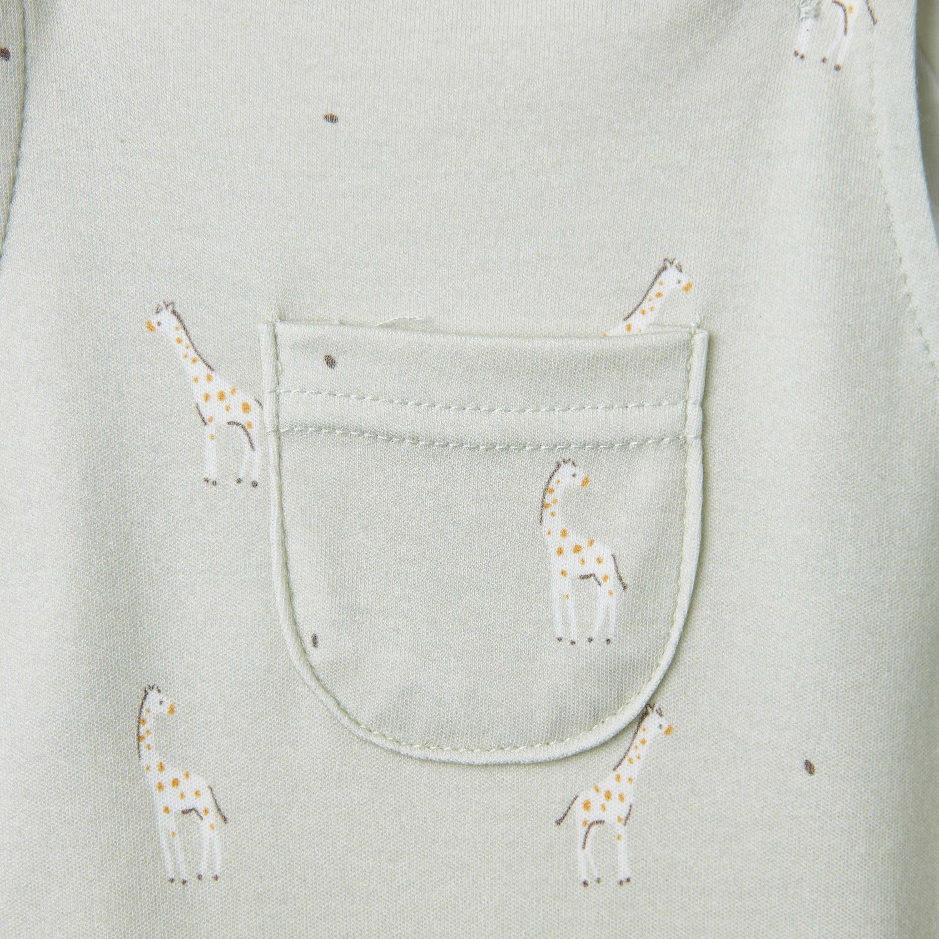 Juniors Giraffe Print Dungaree and T-shirt Set