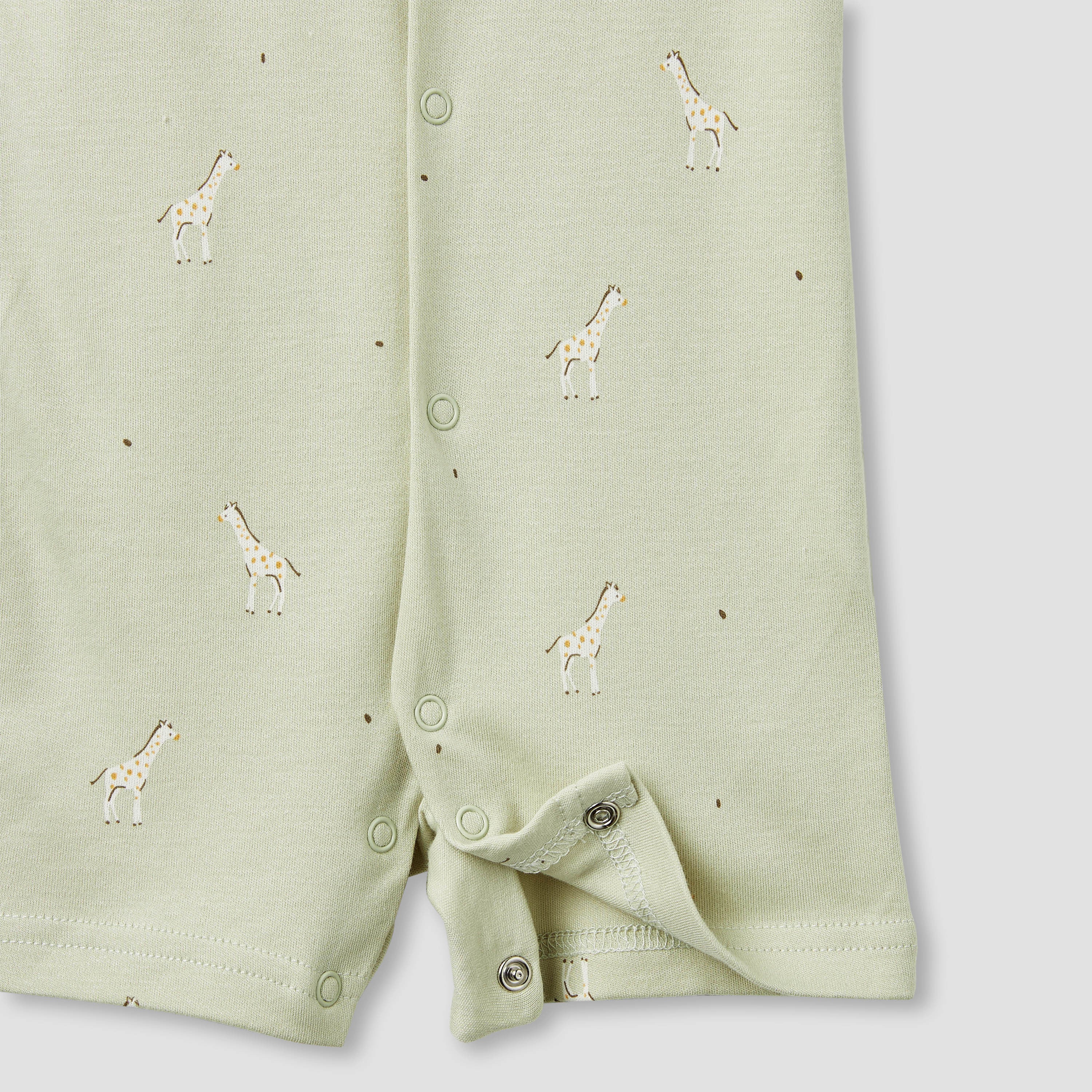 Juniors Giraffe Print Romper with Extended Sleeves