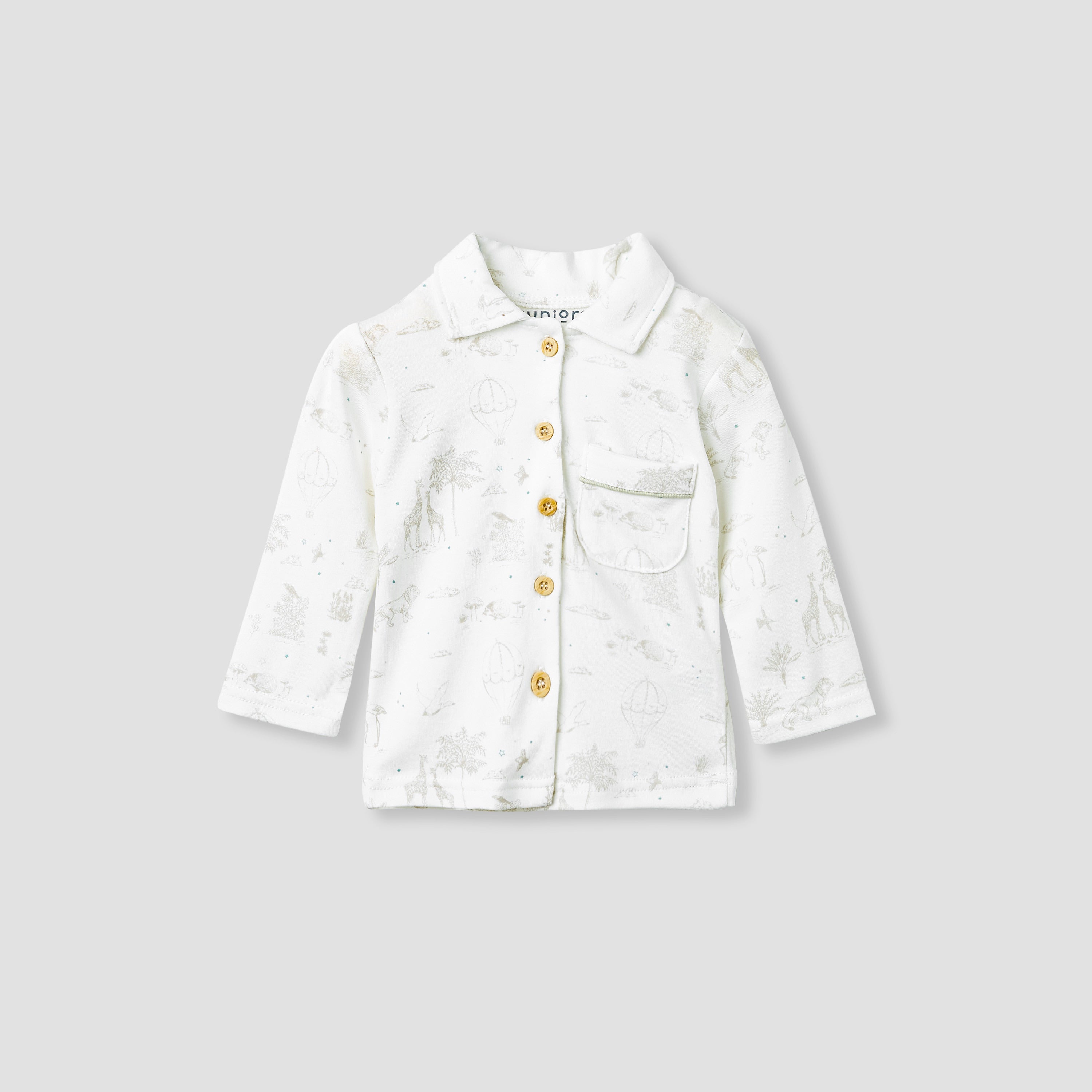 Juniors Printed Shirt and Pyjama Set